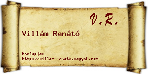 Villám Renátó névjegykártya